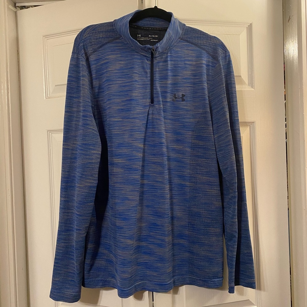 Blue Fitted 3/4 zip Under Armour
